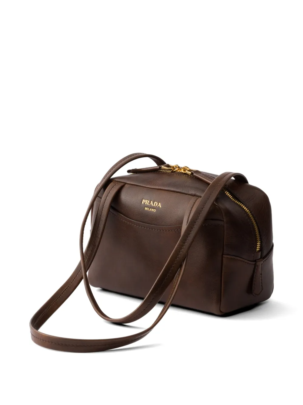 Prada Carry leren mini-tas met handvat Bruin