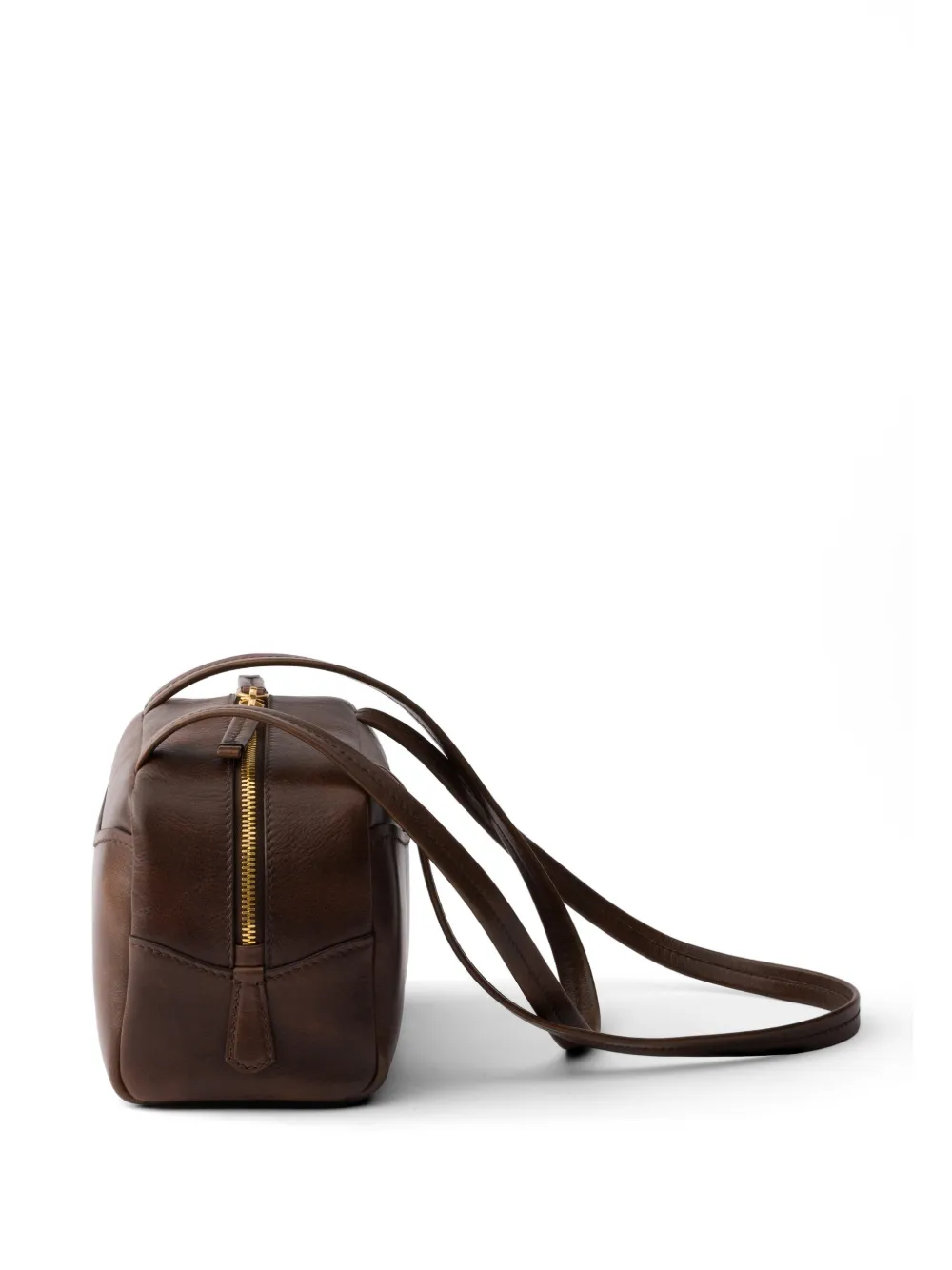 Prada Carry leren mini-tas met handvat Bruin