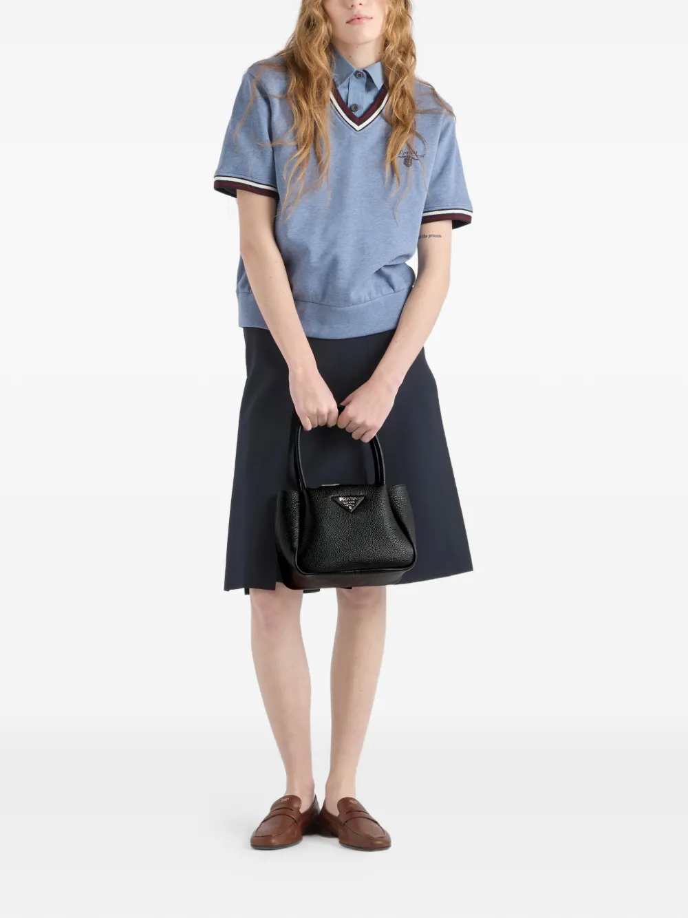 Prada Liaison kleine leren handtas Zwart