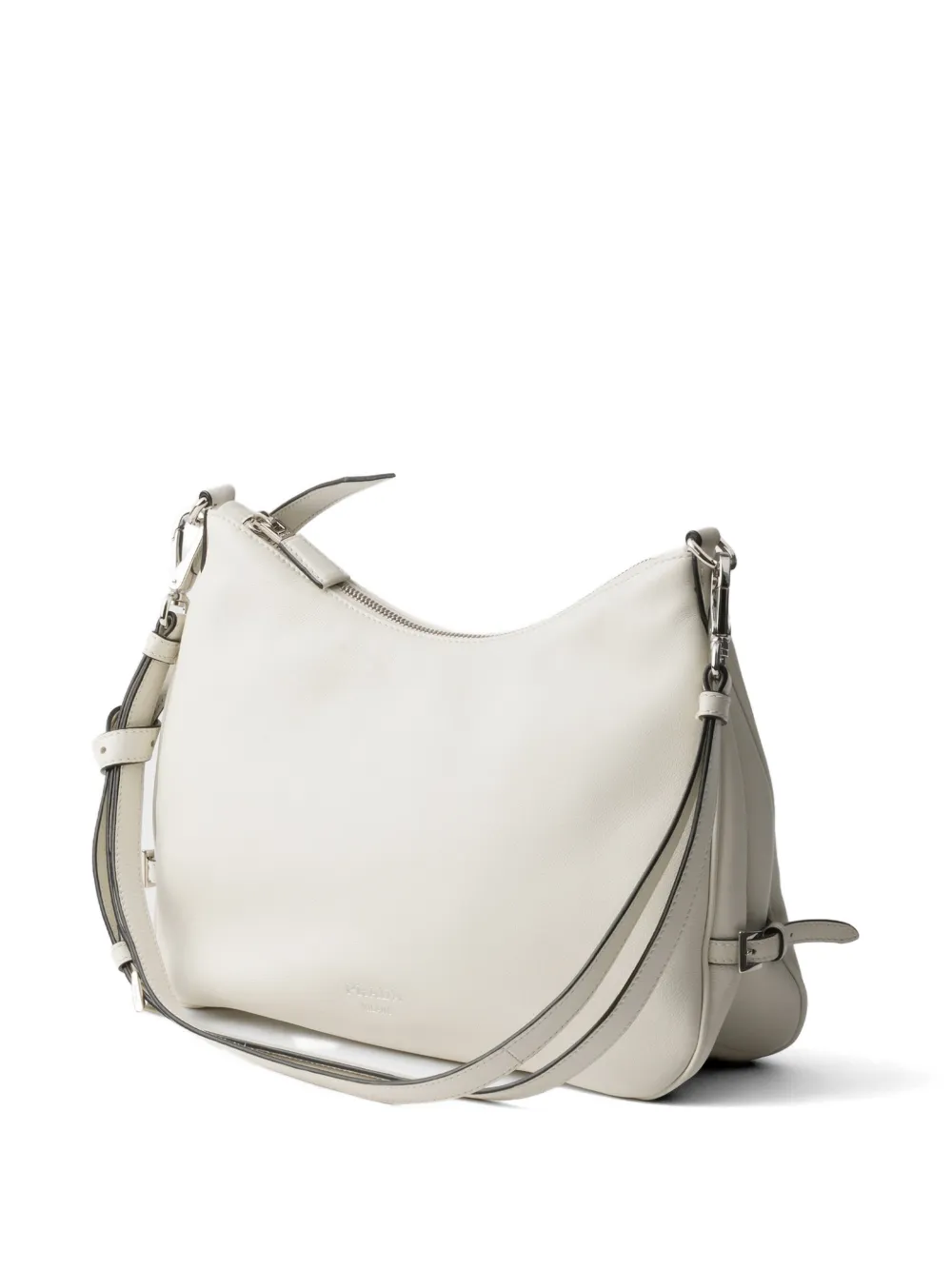 Prada Fold medium leren tas Wit