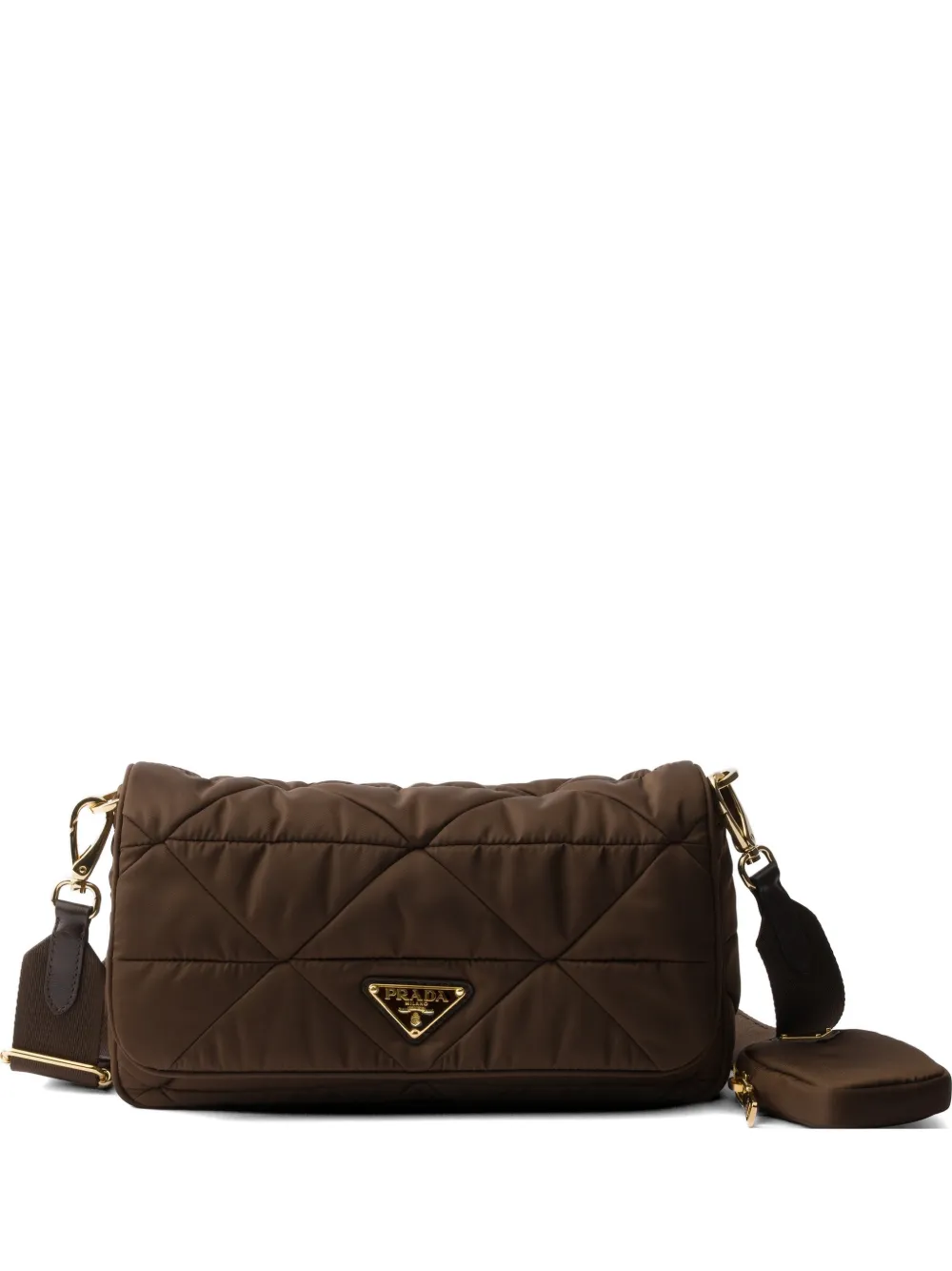 Prada padded Re-Nylon shoulder bag - Marrone