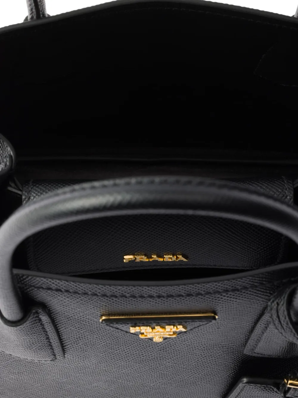 Prada Kleine Double Saffiano leren tas Zwart