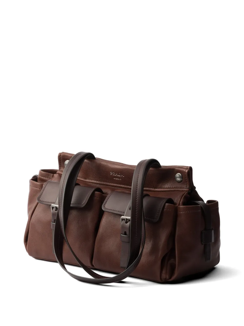 Prada Route medium leren shopper Bruin