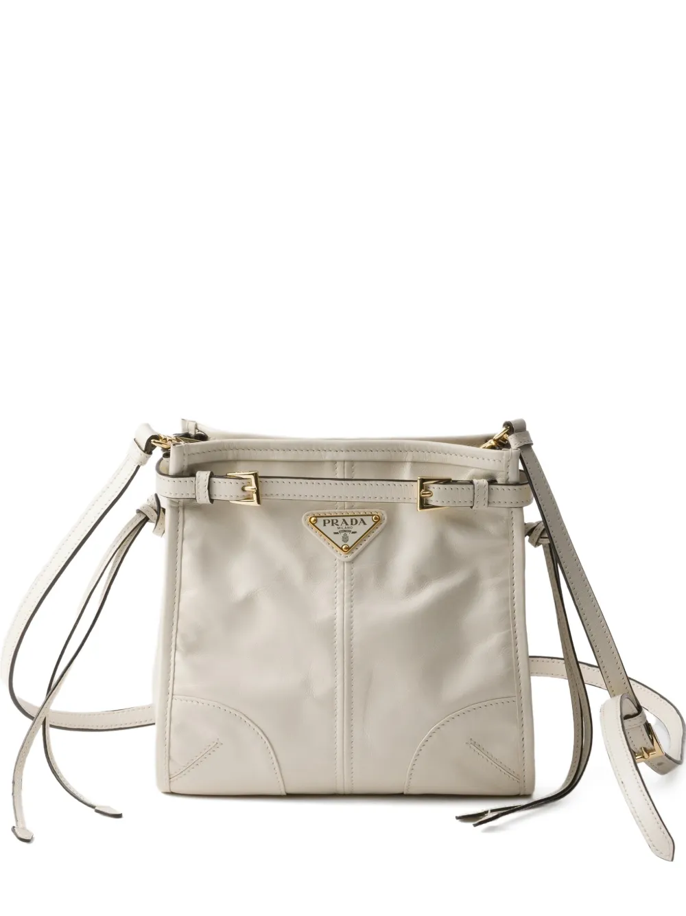 Prada Bonnie leather mini shoulder bag - Bianco