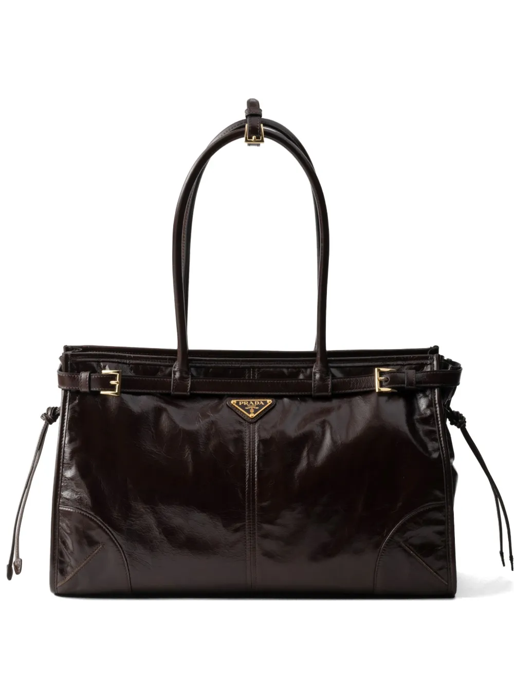 Prada Bonnie large leather handbag - Braun