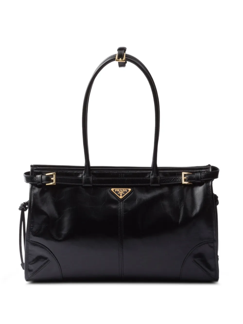 Prada Bonnie large leather handbag - Black