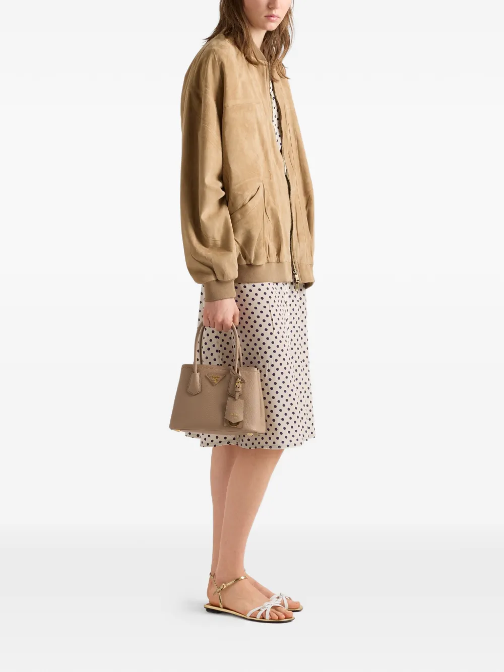 Prada Mini-tas van saffiano leer Bruin