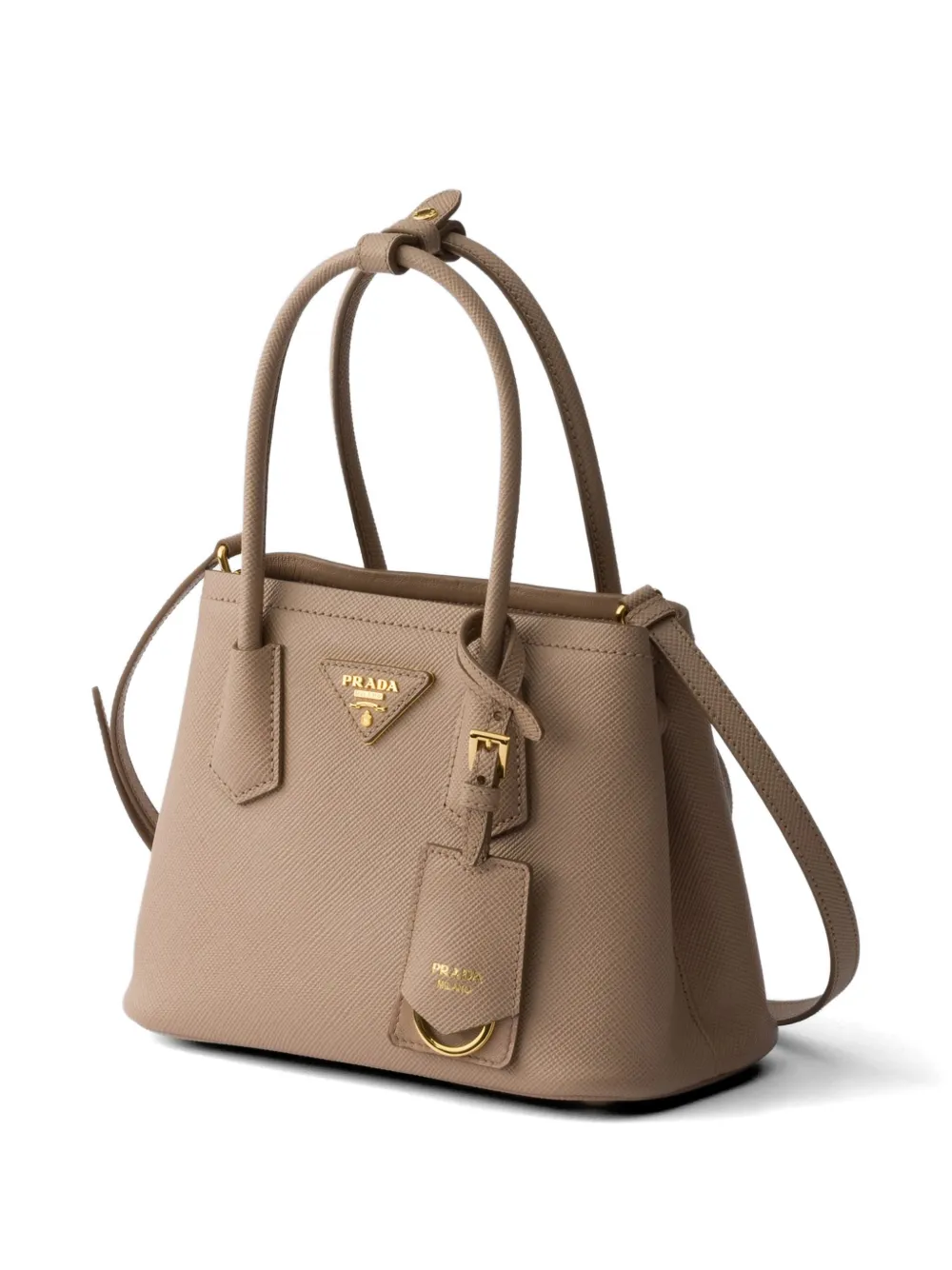 Prada Mini-tas van saffiano leer Bruin