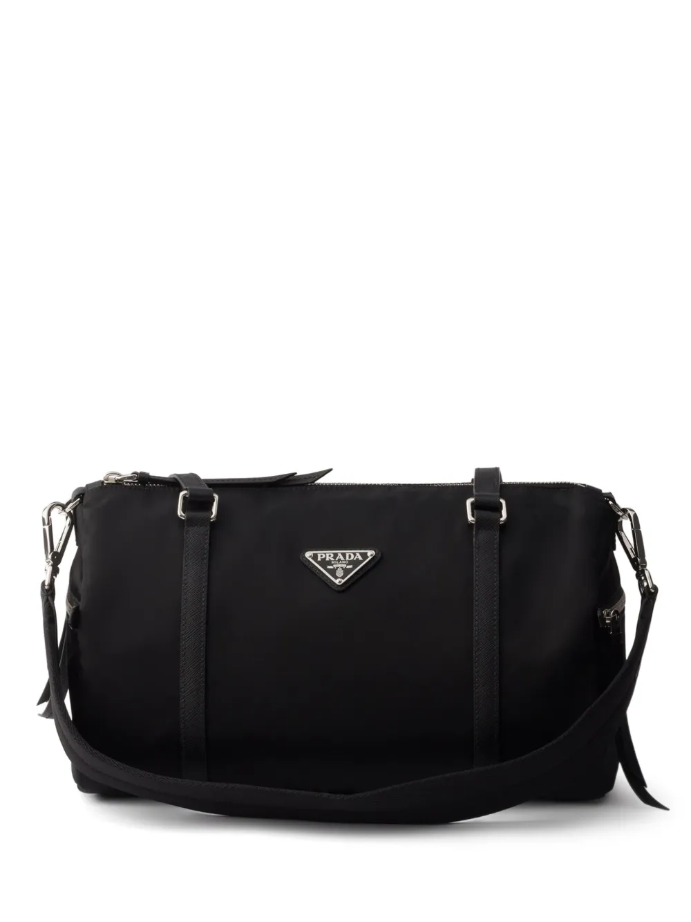 Prada large Re-Nylon and Saffiano leather duffel bag - Black