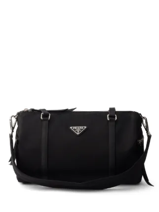PRADA黒 ナイロンバッグ ジッパー付き Prada Large Re-nylon And Saffiano Leather Duffel Bag | Black