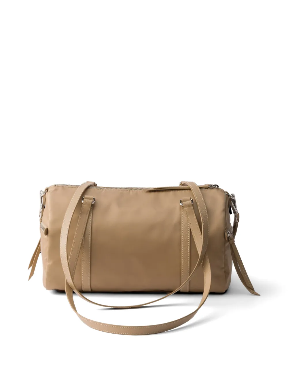 Prada Grote Re-Nylon en Saffiano leren weekendtas Bruin