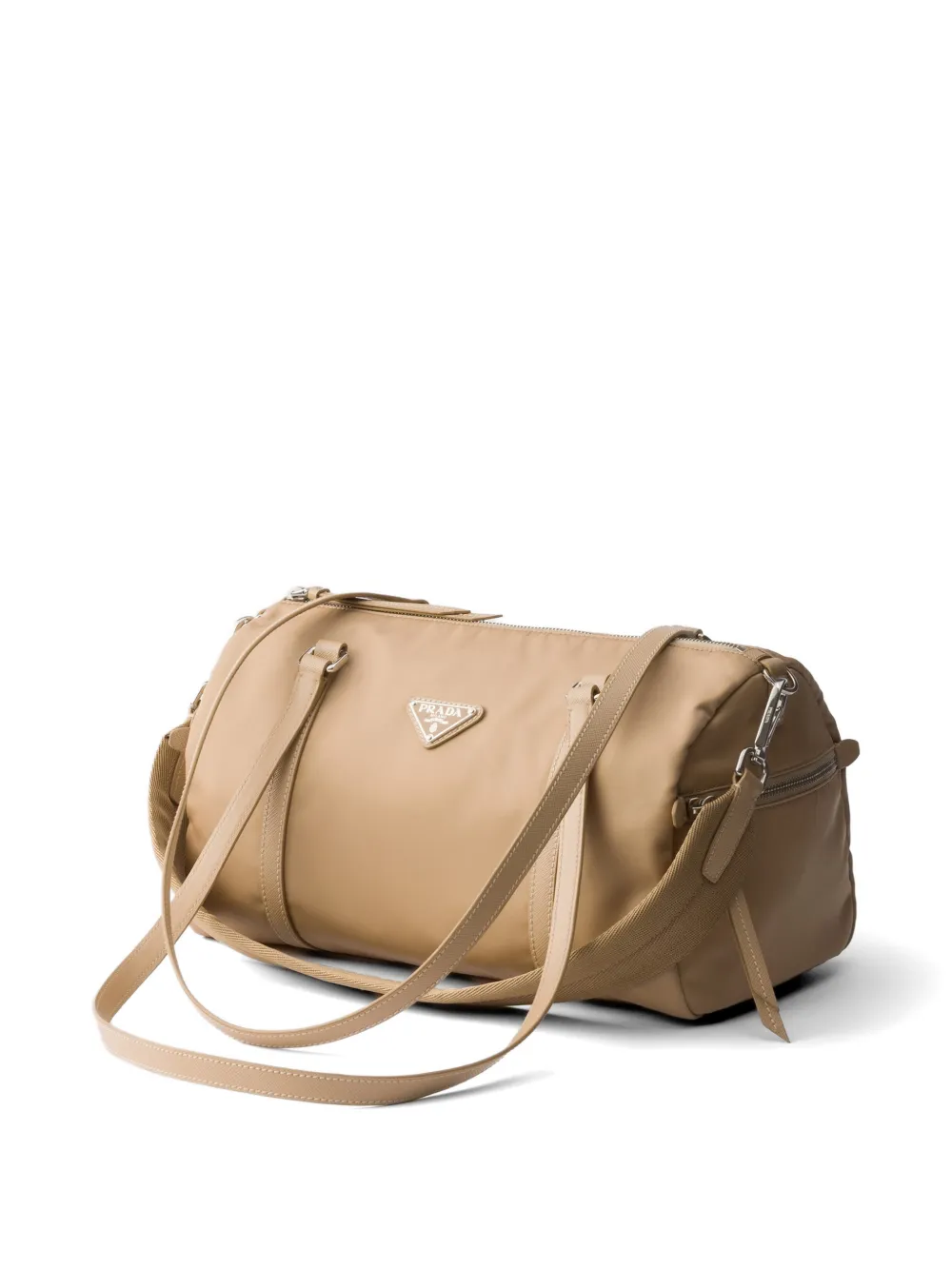 Prada Grote Re-Nylon en Saffiano leren weekendtas Bruin