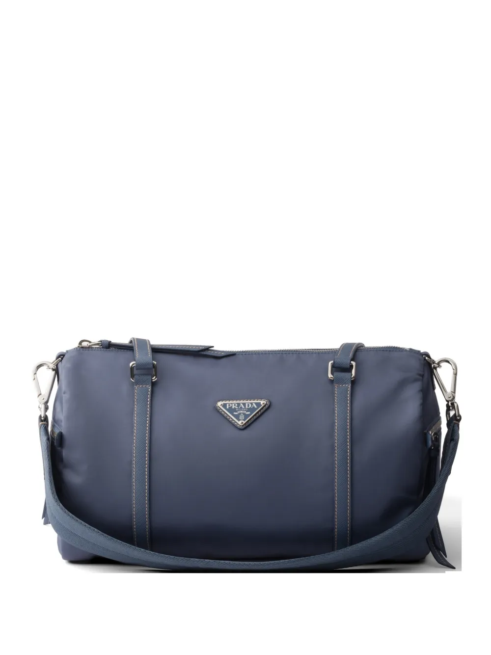 Prada large Re-Nylon and Saffiano-leather duffel bag - Blau