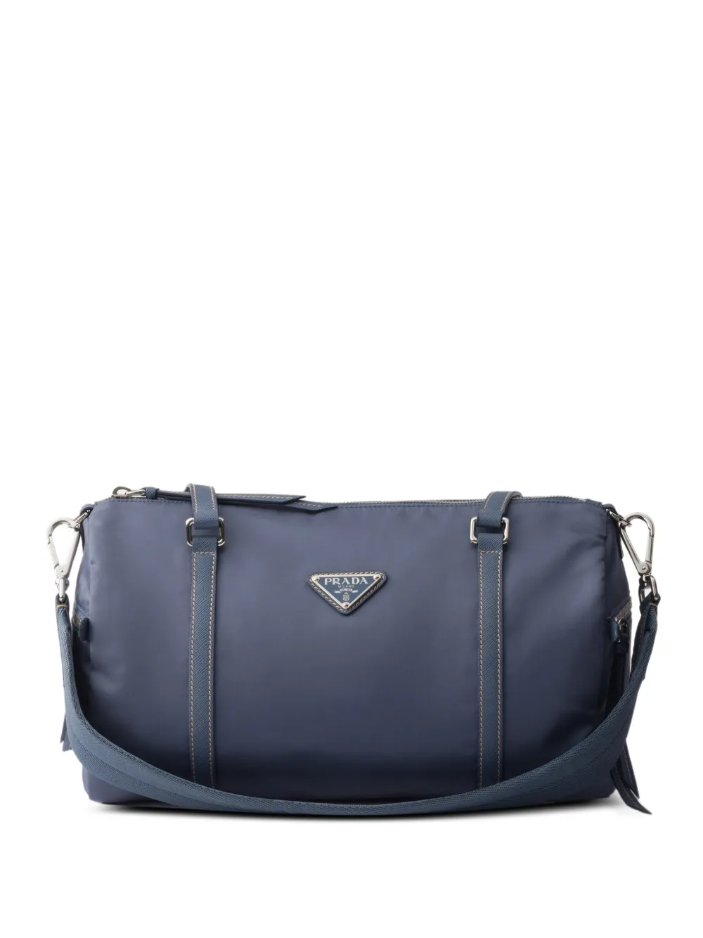 Prada large Re-Nylon and Saffiano-leather duffel bag - Blau