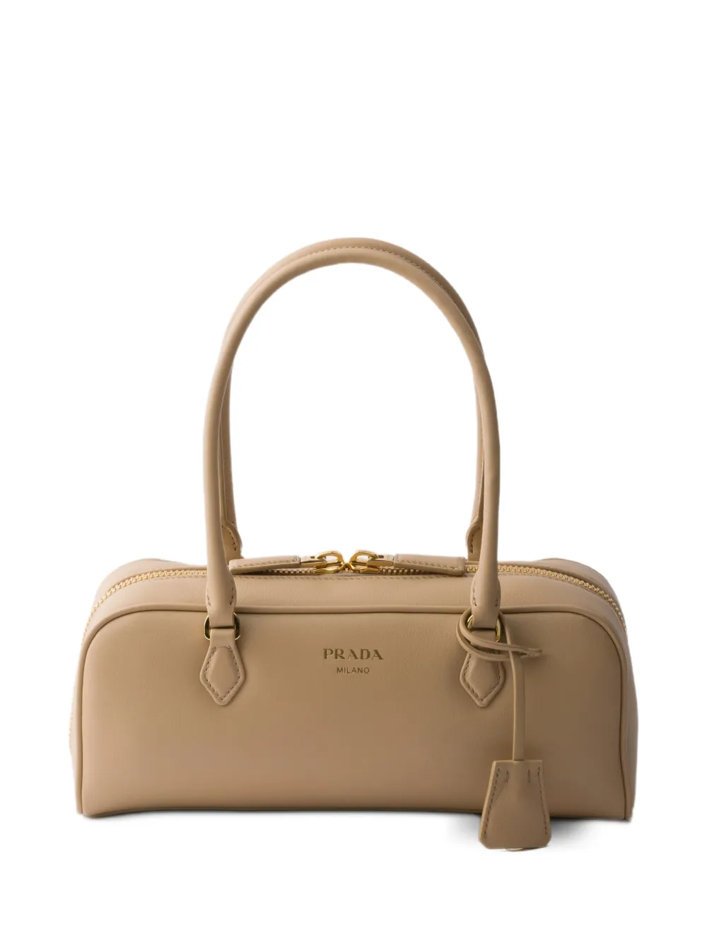Prada medium leather top-handle bag - Toni neutri