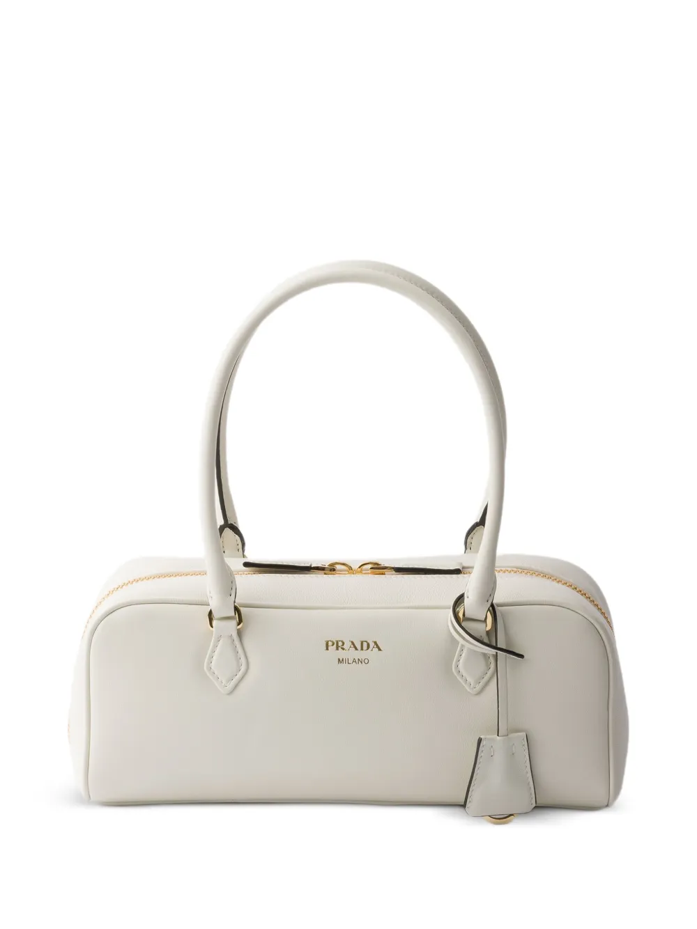 Prada medium leather top-handle bag - Bianco