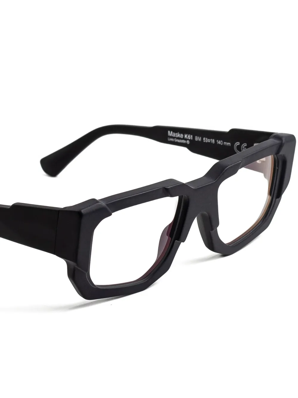 Kuboraum Maske K61 bril met geometrisch montuur Zwart