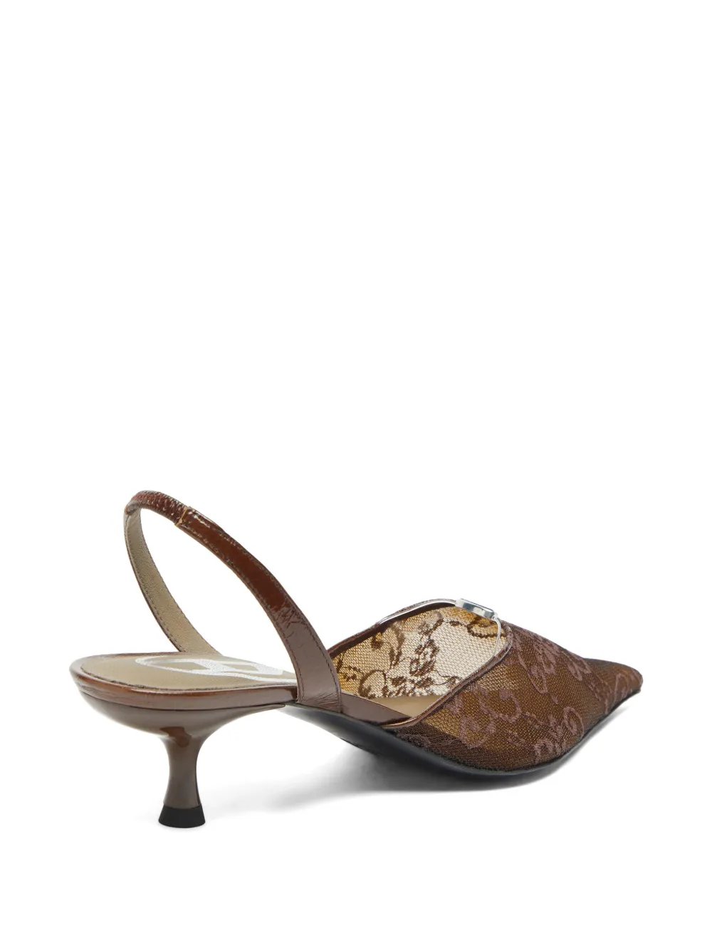 Diesel Slingback schoenen met mesh en puntige neus Bruin