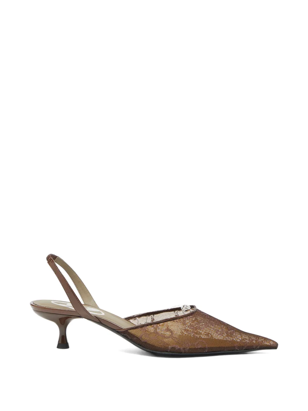 Diesel Slingback schoenen met mesh en puntige neus Bruin