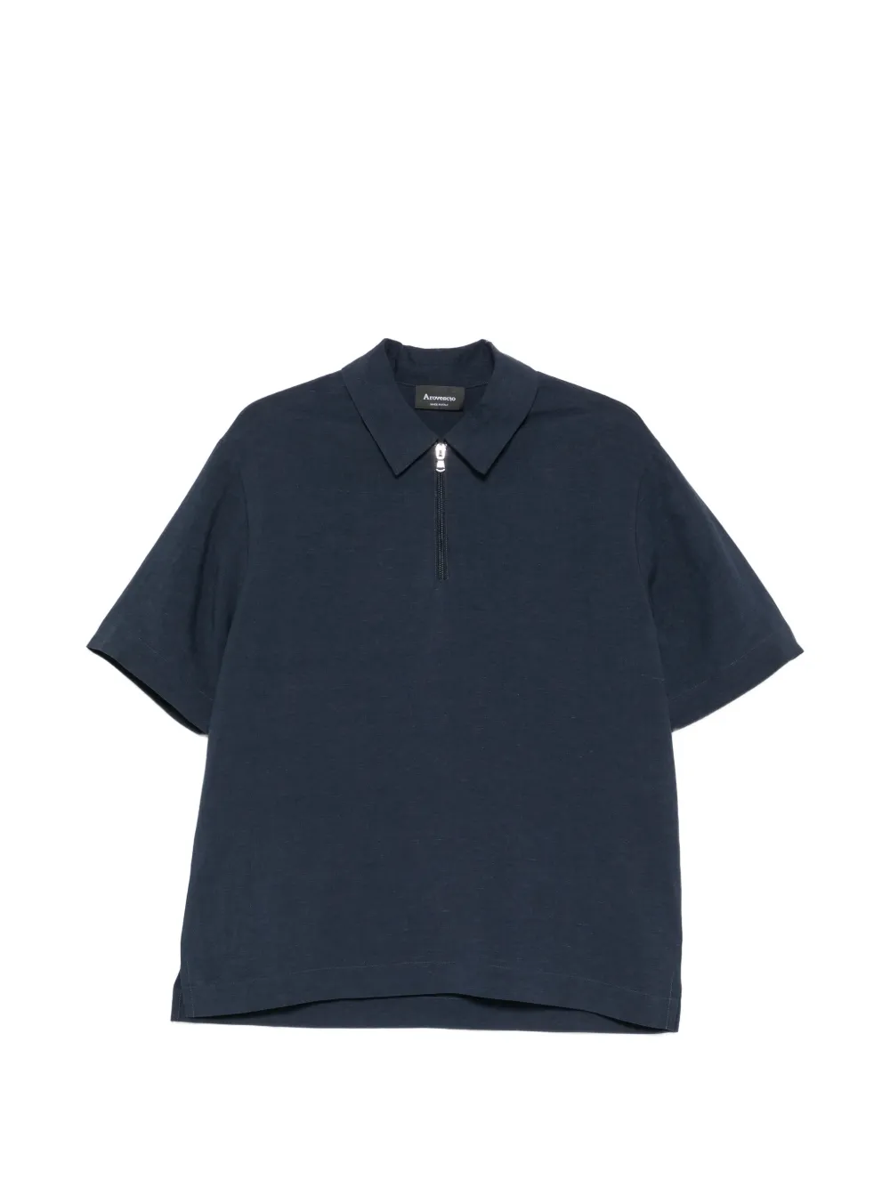 zip-fastening short-sleeve polo shirt