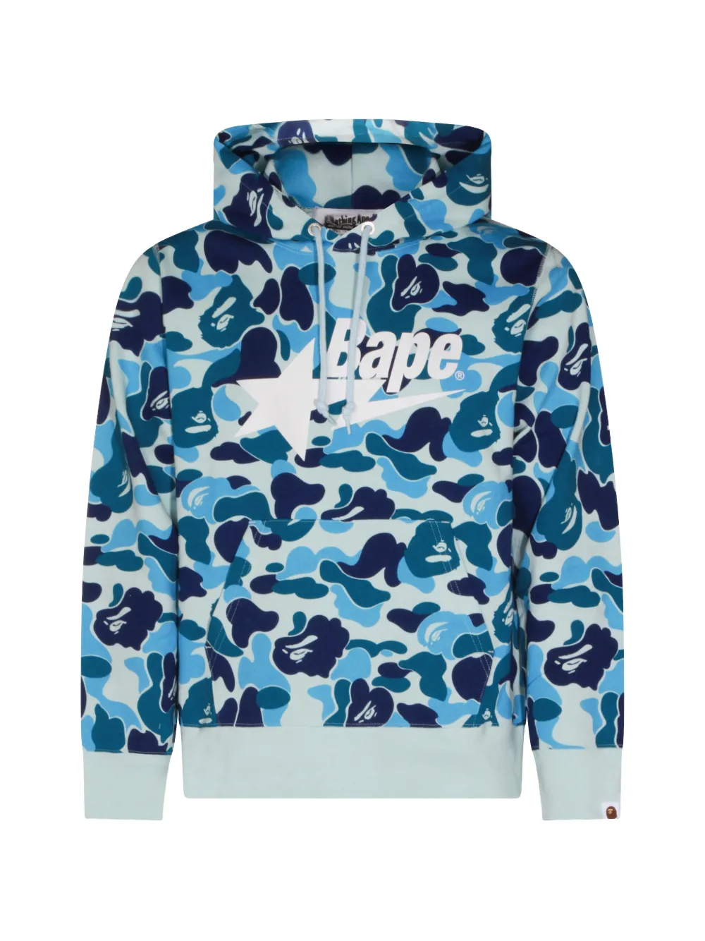BAPE BLACK by *A BATHING APE® camouflage-print logo-print hoodie - Blue