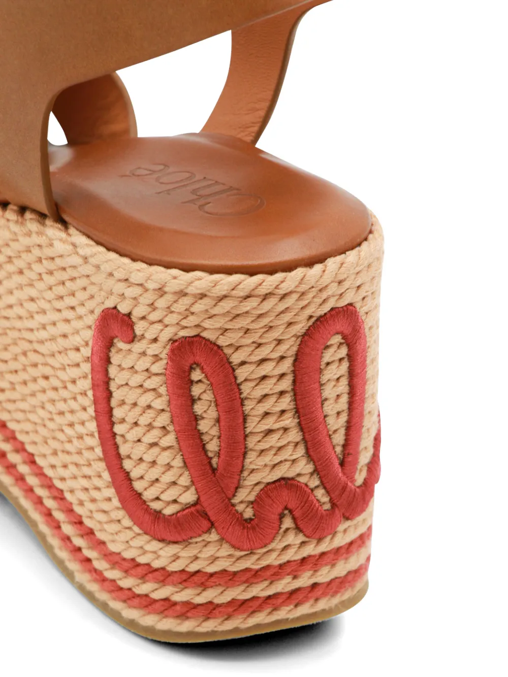 Chloé leather platform espadrilles Beige