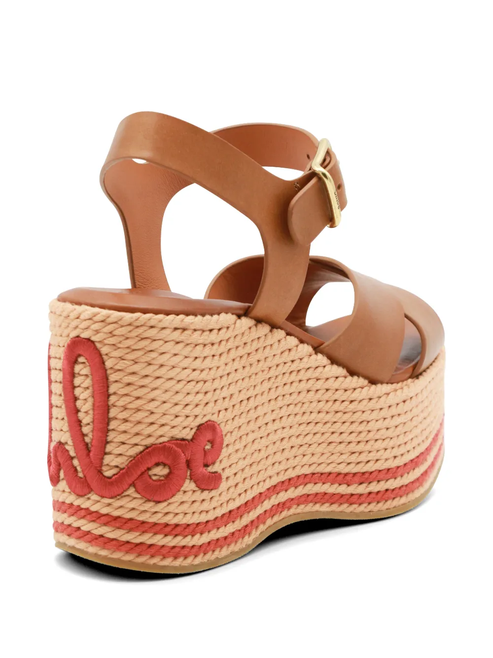 Chloé leather platform espadrilles Beige