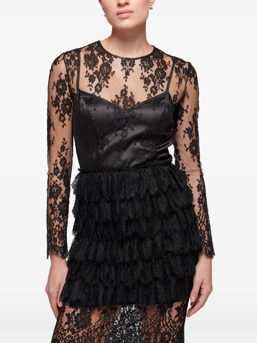 Catalina Timeless jurk met Chantilly kant Zwart