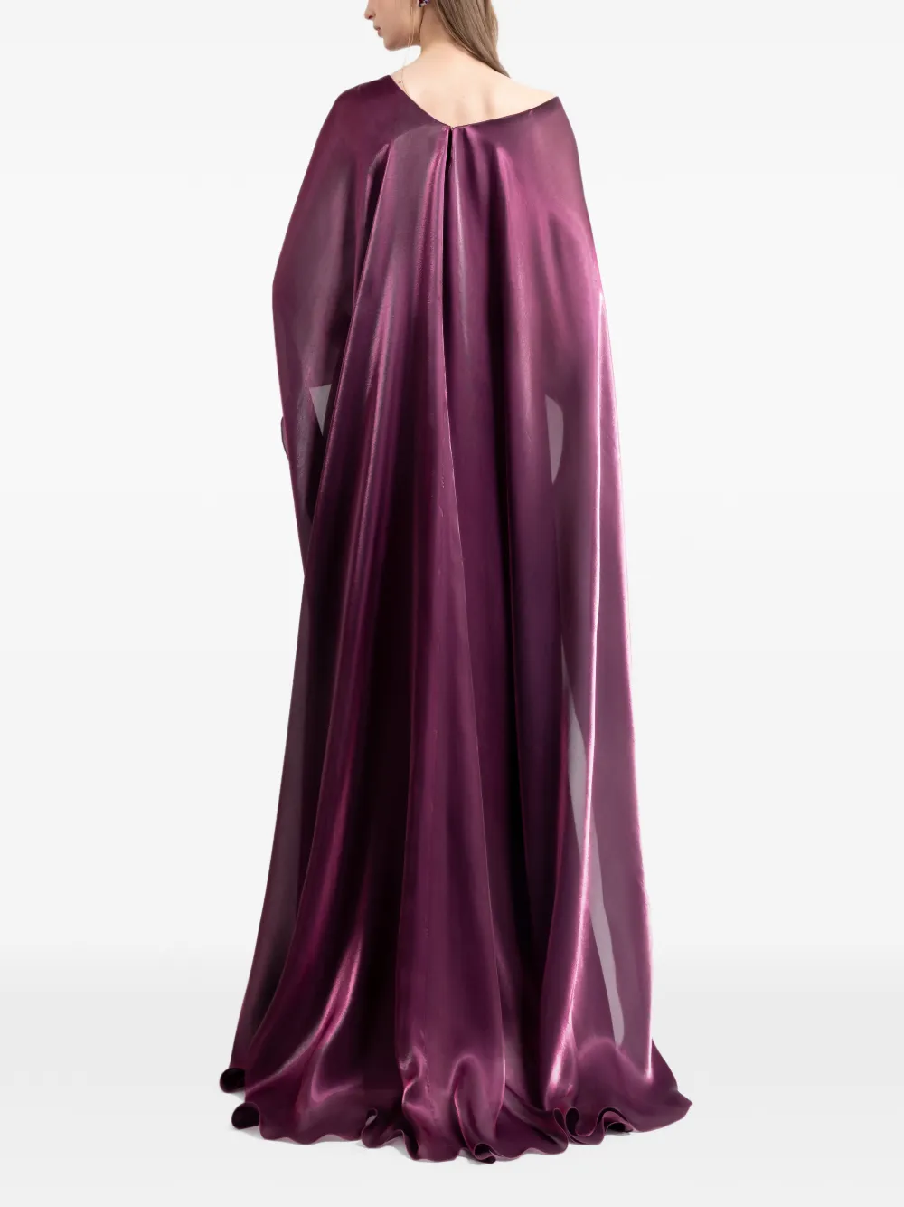 Gemy Maalouf Jurk met bloemdetail en cape Paars