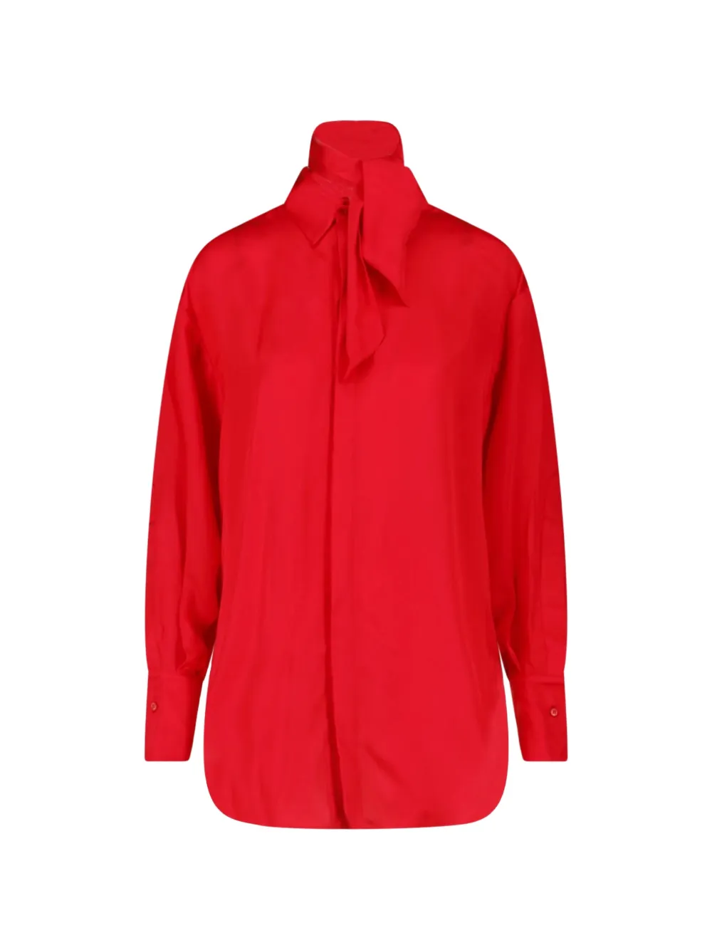 SA SU PHI pussy-bow satin shirt - Rosso