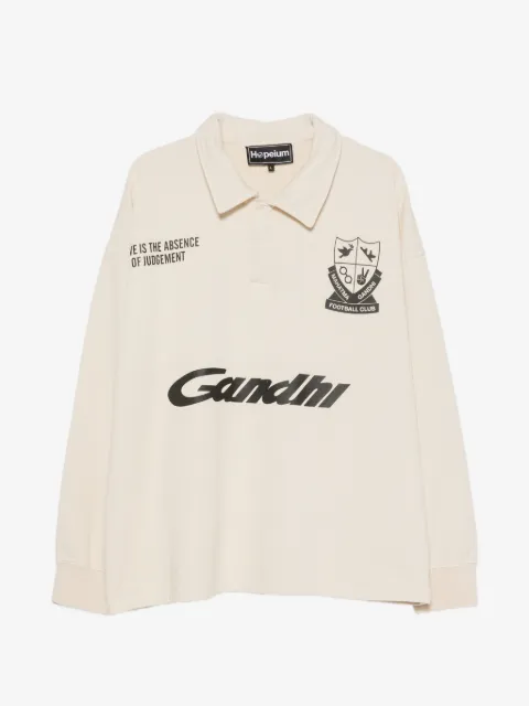 HOPEIUM suéter con cuello de playera tipo polo y logo estampado