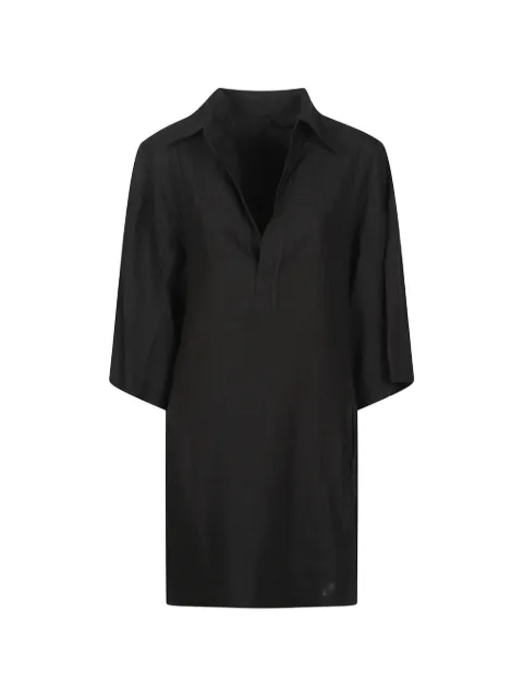 Petar Petrov herringbone-pattern drawstring-waist mini dress