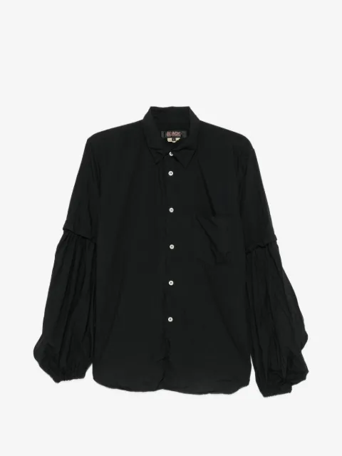Black Comme Des Garçons camisa con mangas farol y botones
