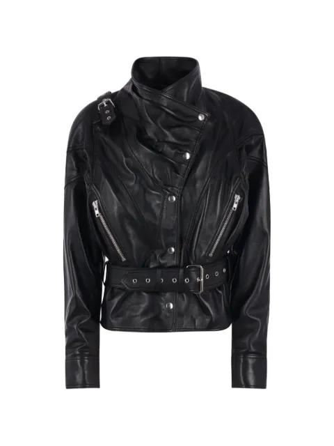 Vaquera belted leather jacket