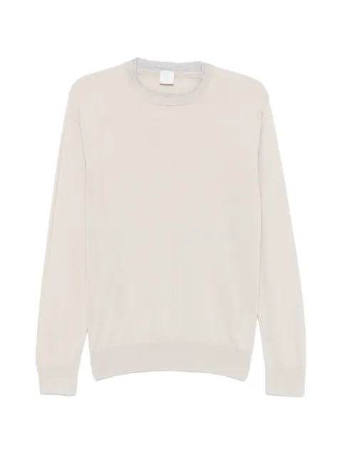 Eleventy layered-neck ribbed-trim sweater