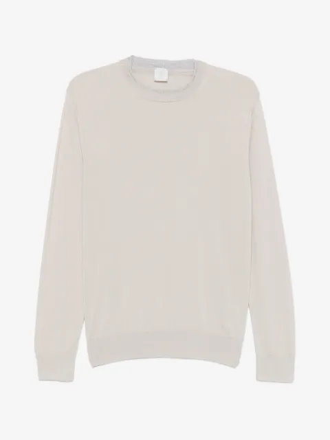 Eleventy layered-neck ribbed-trim sweater