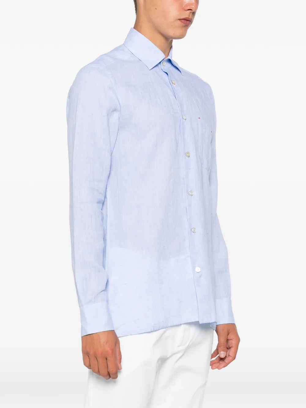 Kiton Overhemd met borstzak Blauw