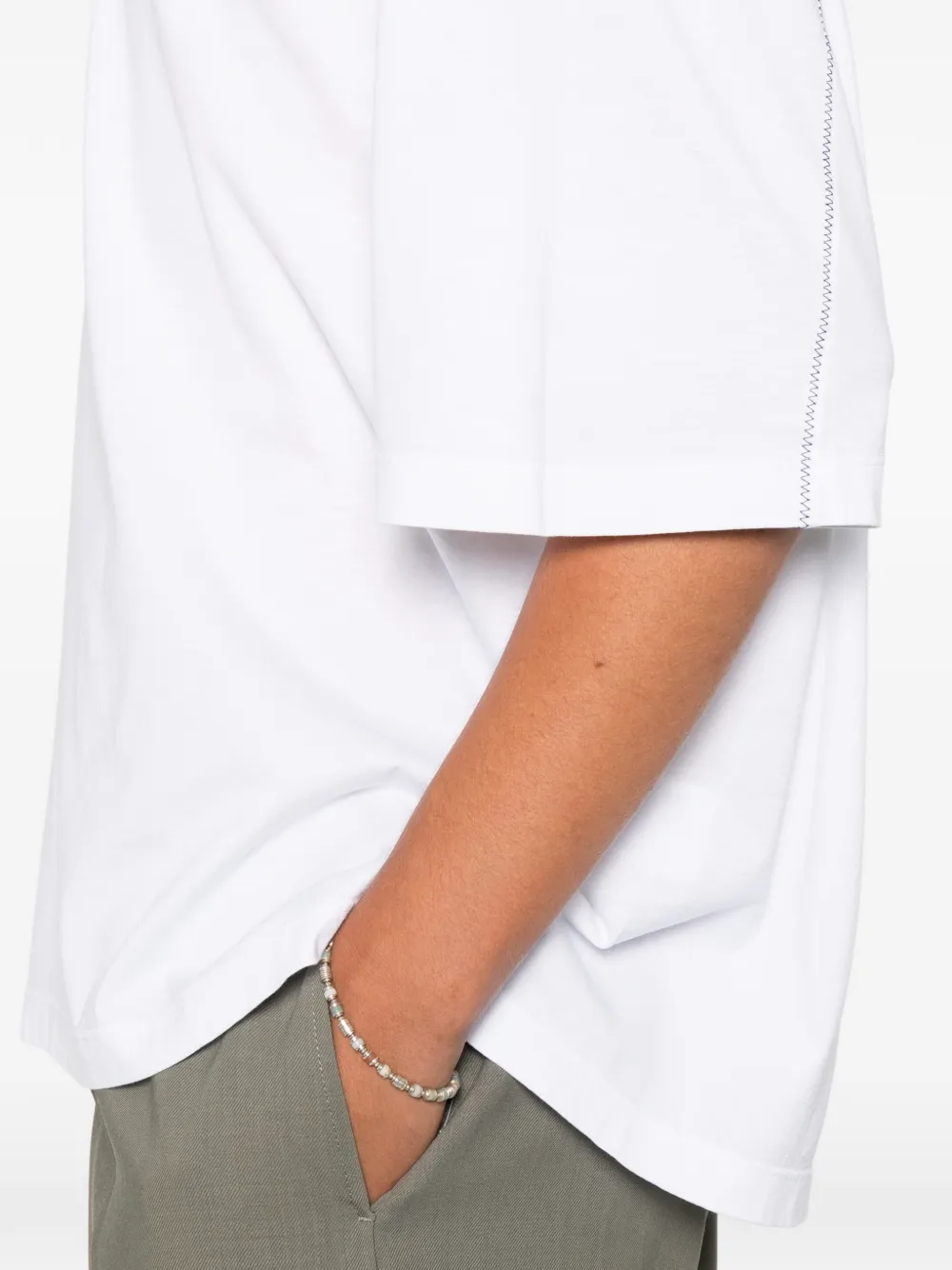 Roberto Collina Poloshirt met stiksel Wit
