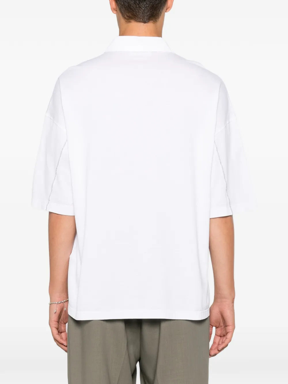 Roberto Collina Poloshirt met stiksel Wit