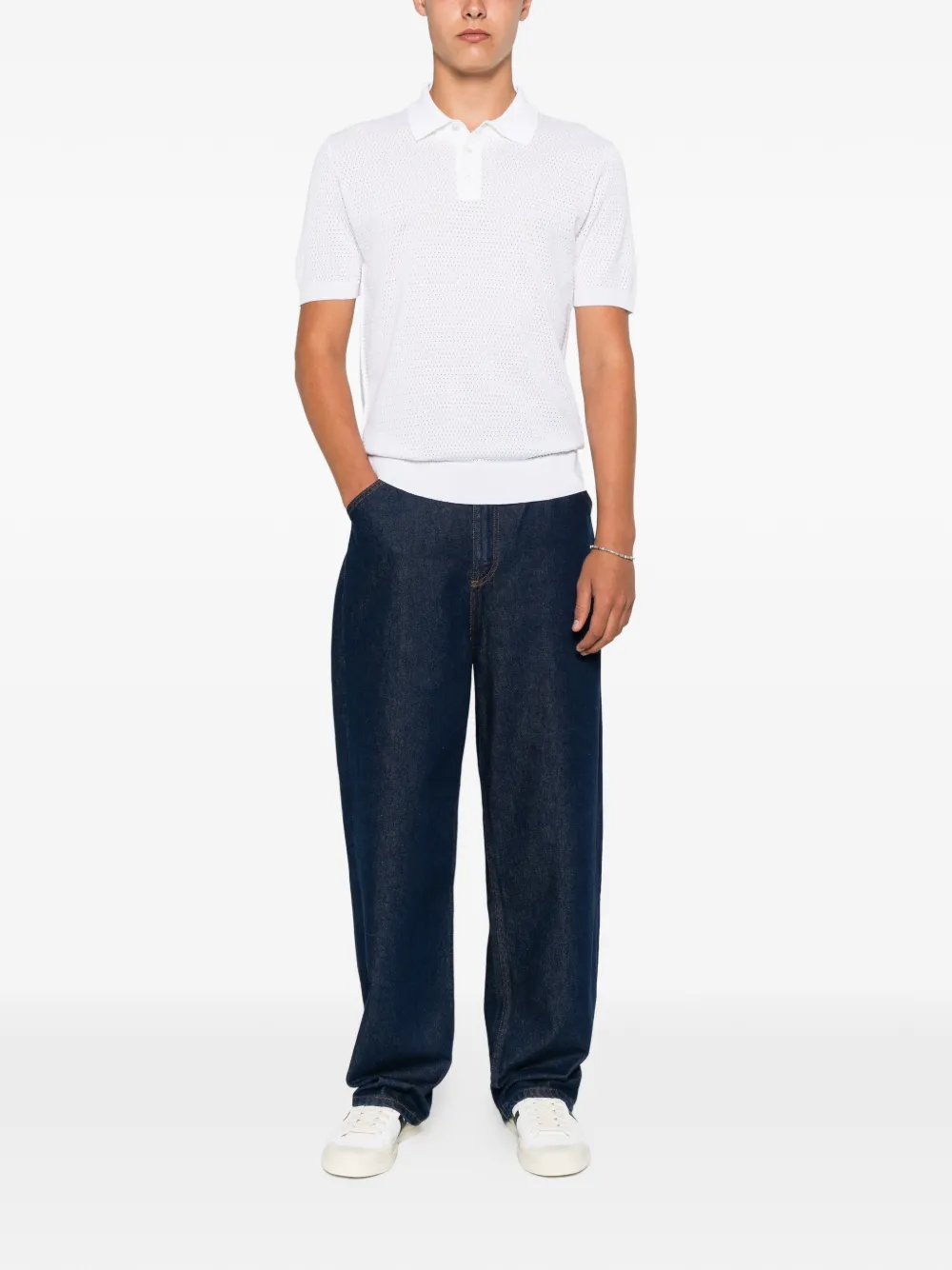 Roberto Collina Poloshirt met korte mouwen Wit