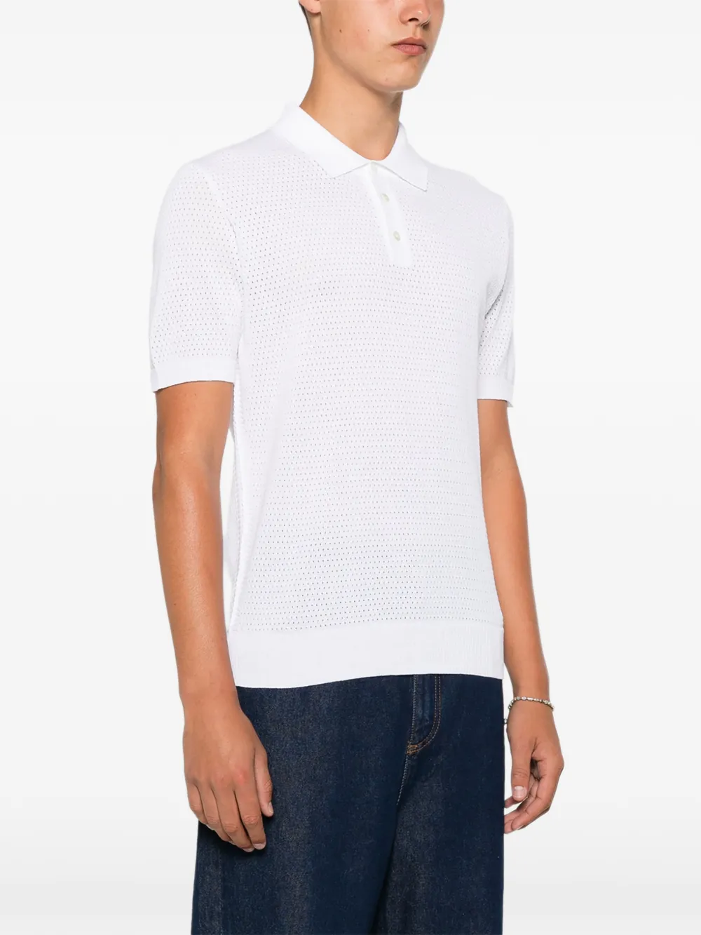 Roberto Collina Poloshirt met korte mouwen Wit