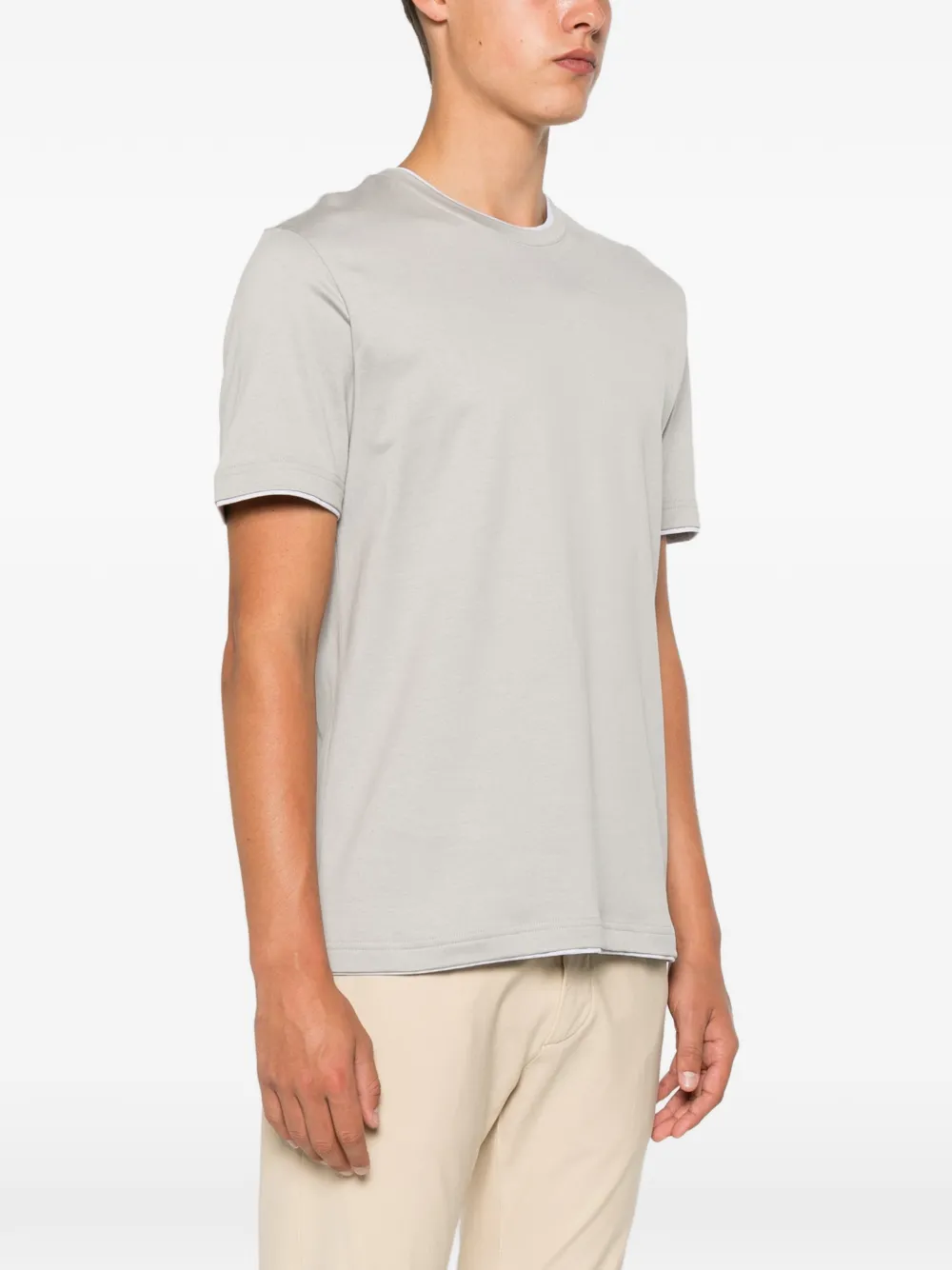 Eleventy T-shirt met contrasterende afwerking Grijs