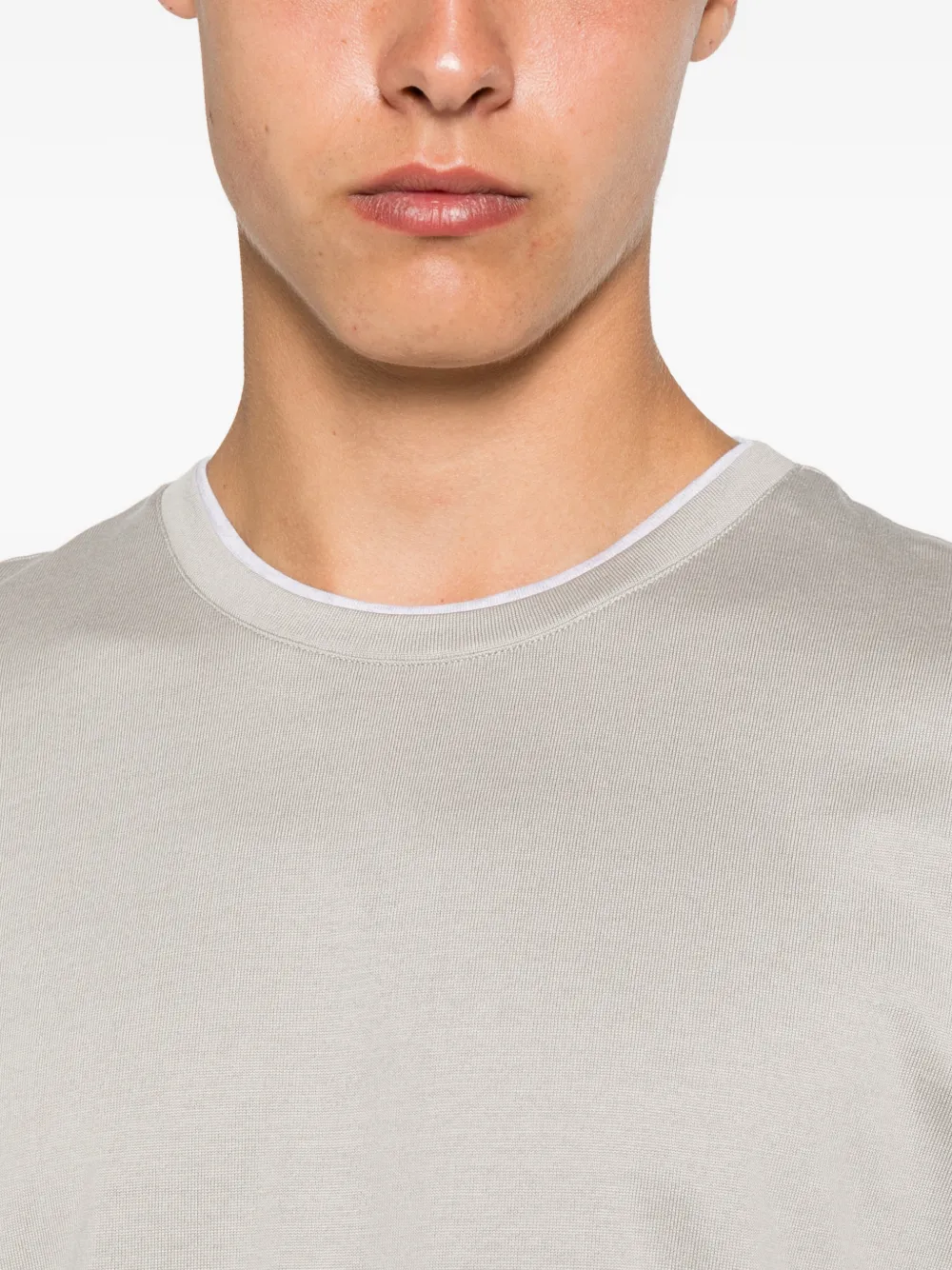 Eleventy T-shirt met contrasterende afwerking Grijs