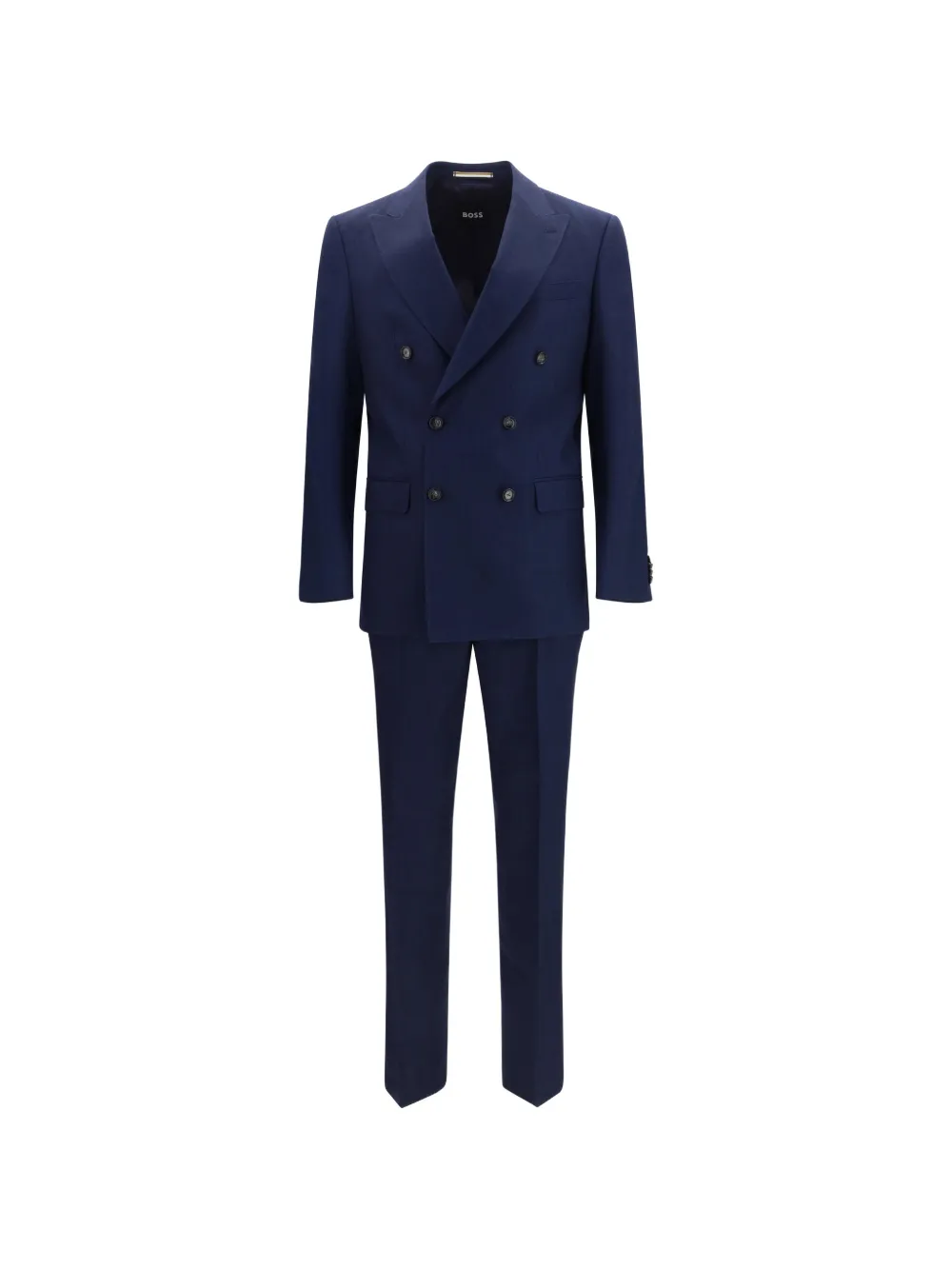 BOSS double-breasted peak-lapels suit - Blau