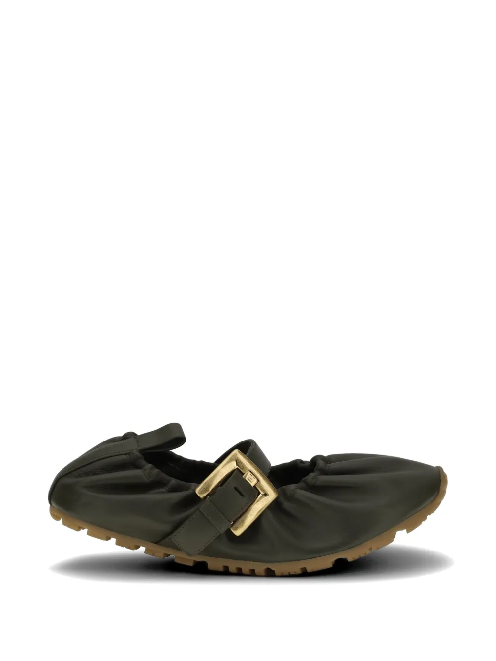 Balmain buckle-fastening ballet flats - Verde