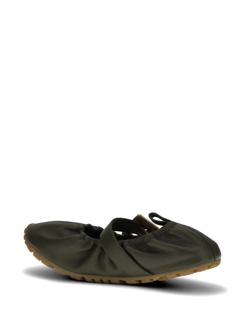 Balmain buckle-fastening ballet flats Groen