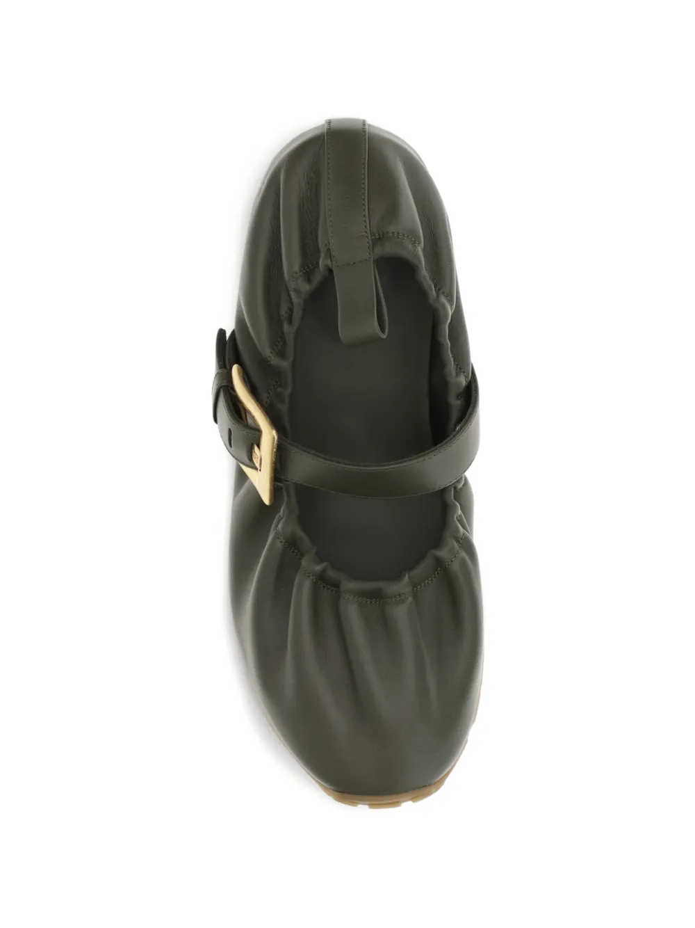 Balmain buckle-fastening ballet flats Groen