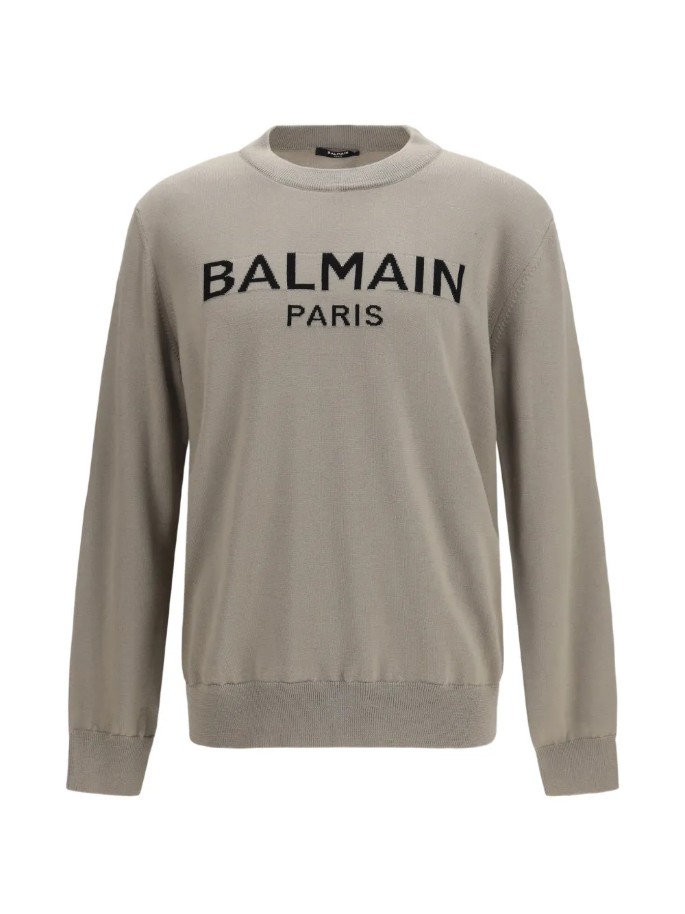 Balmain logo-intarsia wool sweater - Nude