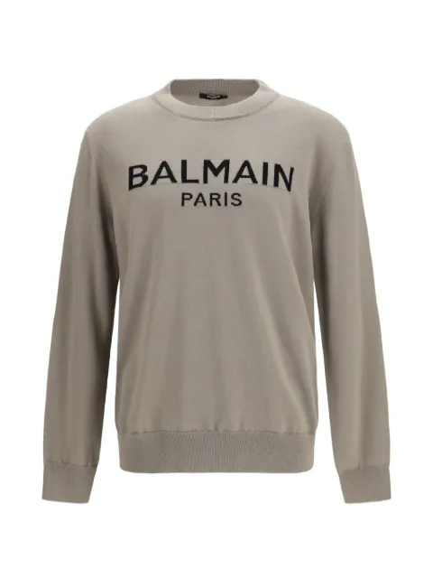 Balmain logo-intarsia wool sweater