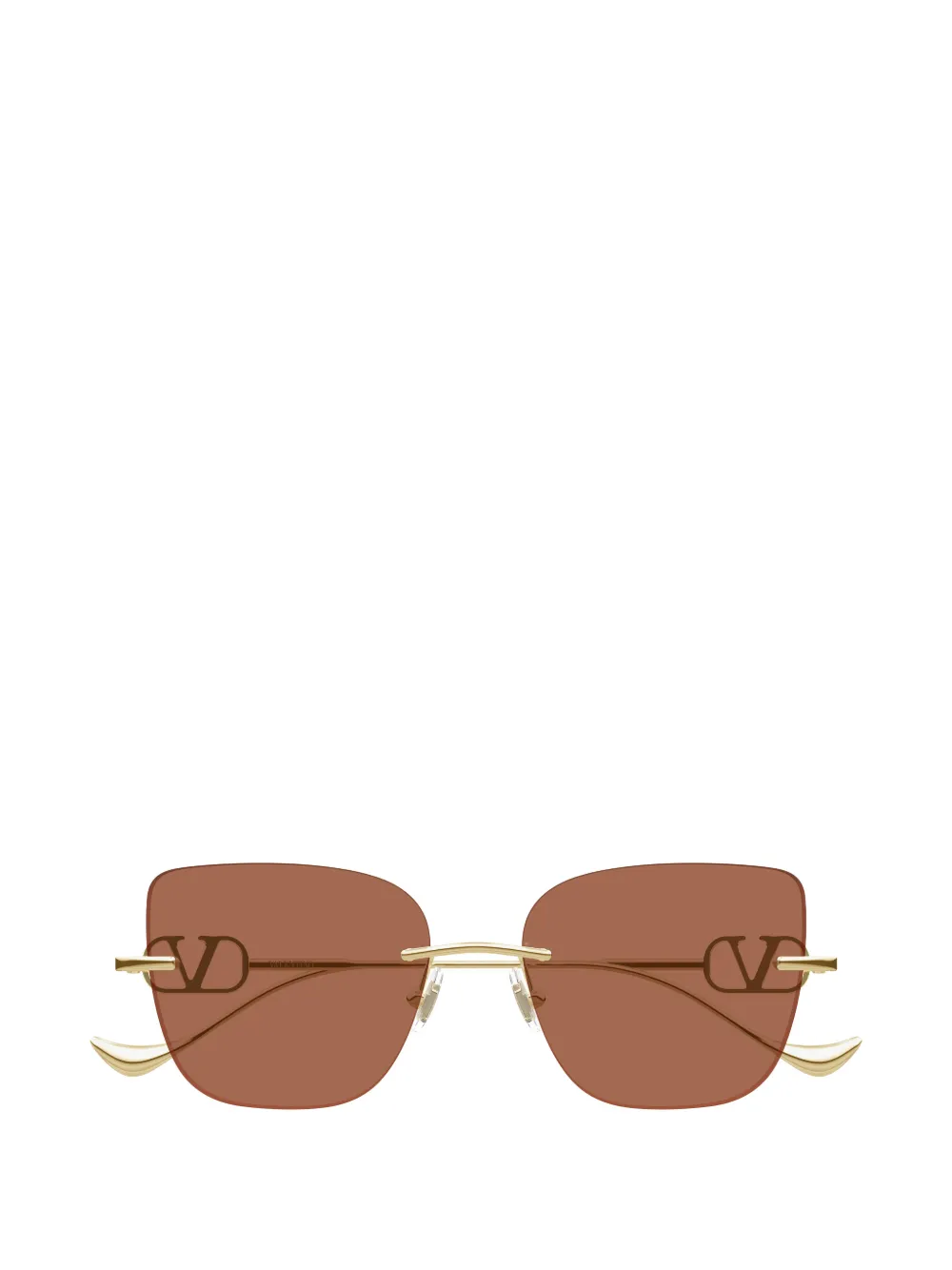 VALENTINO GARAVANI EYEWEAR Occhiali da sole VLogo con montatura a giorno - Oro
